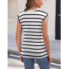 imageZeagoo Womens 3 Pack Crewneck Cap Sleeve Tank Tops Casual Basic T Shirts Loose Fit Tee Summer Tops 20251white Stripe