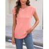 imageZeagoo Womens 3 Pack Crewneck Cap Sleeve Tank Tops Casual Basic T Shirts Loose Fit Tee Summer Tops 20252coral