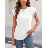 imageZeagoo Womens 3 Pack Crewneck Cap Sleeve Tank Tops Casual Basic T Shirts Loose Fit Tee Summer Tops 20252white