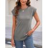 imageZeagoo Womens 3 Pack Crewneck Cap Sleeve Tank Tops Casual Basic T Shirts Loose Fit Tee Summer Tops 20253 Packgreyblackwhite
