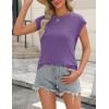 imageZeagoo Womens 3 Pack Crewneck Cap Sleeve Tank Tops Casual Basic T Shirts Loose Fit Tee Summer Tops 20253 Packpurpleblackwhite