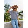 imageZeagoo Womens Casual Swiss Dot Chiffon Summer Tops Round Neck Blouse Shirts Short Sleeve Work Office Loose ShirtBlue