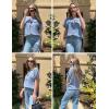 imageZeagoo Womens Casual Swiss Dot Chiffon Summer Tops Round Neck Blouse Shirts Short Sleeve Work Office Loose ShirtBlue