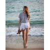 imageZeagoo Womens Casual Swiss Dot Chiffon Summer Tops Round Neck Blouse Shirts Short Sleeve Work Office Loose ShirtBlue