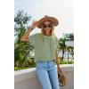 imageZeagoo Womens Casual Swiss Dot Chiffon Summer Tops Round Neck Blouse Shirts Short Sleeve Work Office Loose ShirtLight Green