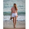 imageZeagoo Womens Casual Swiss Dot Chiffon Summer Tops Round Neck Blouse Shirts Short Sleeve Work Office Loose ShirtPink