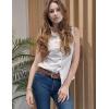 imageZeagoo Womens Sleeveless Button Down Shirts V Neck Solid Tank Tops Basic Loose Blouses Casual Office ShirtsA White