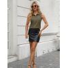 imageZeagoo Womens Sleeveless Button Down Shirts V Neck Solid Tank Tops Basic Loose Blouses Casual Office ShirtsArmy Green