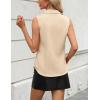 imageZeagoo Womens Sleeveless Button Down Shirts V Neck Solid Tank Tops Basic Loose Blouses Casual Office ShirtsBeige