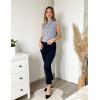 imageZeagoo Womens Sleeveless Button Down Shirts V Neck Solid Tank Tops Basic Loose Blouses Casual Office ShirtsBlue Stripetw221