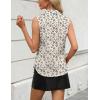 imageZeagoo Womens Sleeveless Button Down Shirts V Neck Solid Tank Tops Basic Loose Blouses Casual Office ShirtsFloral Cream296