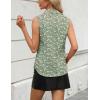 imageZeagoo Womens Sleeveless Button Down Shirts V Neck Solid Tank Tops Basic Loose Blouses Casual Office ShirtsFloral Greenxh300