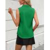 imageZeagoo Womens Sleeveless Button Down Shirts V Neck Solid Tank Tops Basic Loose Blouses Casual Office ShirtsGreen