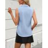 imageZeagoo Womens Sleeveless Button Down Shirts V Neck Solid Tank Tops Basic Loose Blouses Casual Office ShirtsLight Blue