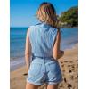 imageZeagoo Womens Sleeveless Button Down Shirts V Neck Solid Tank Tops Basic Loose Blouses Casual Office ShirtsLight Blue
