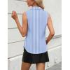 imageZeagoo Womens Sleeveless Button Down Shirts V Neck Solid Tank Tops Basic Loose Blouses Casual Office ShirtsLight Blue Stripetw310