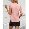 imageZeagoo Womens Sleeveless Button Down Shirts V Neck Solid Tank Tops Basic Loose Blouses Casual Office ShirtsPink