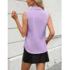 imageZeagoo Womens Sleeveless Button Down Shirts V Neck Solid Tank Tops Basic Loose Blouses Casual Office ShirtsPurple
