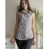 imageZeagoo Womens Sleeveless Button Down Shirts V Neck Solid Tank Tops Basic Loose Blouses Casual Office ShirtsStripetw222