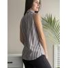 imageZeagoo Womens Sleeveless Button Down Shirts V Neck Solid Tank Tops Basic Loose Blouses Casual Office ShirtsStripetw222