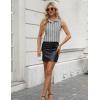 imageZeagoo Womens Sleeveless Button Down Shirts V Neck Solid Tank Tops Basic Loose Blouses Casual Office ShirtsStripetw222