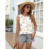 imageZeagoo Womens Tank Tops 2025 Loose Fit High Neck Summer Top Dressy Casual Sleeveless Shirts with Pocket1floral Grey