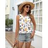 imageZeagoo Womens Tank Tops 2025 Loose Fit High Neck Summer Top Dressy Casual Sleeveless Shirts with Pocket1floral Orange