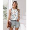 imageZeagoo Womens Tank Tops 2025 Loose Fit High Neck Summer Top Dressy Casual Sleeveless Shirts with Pocket1leaf White
