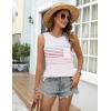 imageZeagoo Womens Tank Tops 2025 Loose Fit High Neck Summer Top Dressy Casual Sleeveless Shirts with Pocket1stripe White