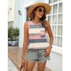 imageZeagoo Womens Tank Tops 2025 Loose Fit High Neck Summer Top Dressy Casual Sleeveless Shirts with Pocket1wide Stripe Pink