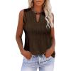 imageZeagoo Tops for Women Trendy 2024 Tank Tops Keyhole Neck Sleeveless Blouses Summer Business Casual Basic ShirtsBrown