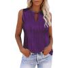 imageZeagoo Tops for Women Trendy 2024 Tank Tops Keyhole Neck Sleeveless Blouses Summer Business Casual Basic ShirtsPurple