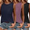 imageZeagoo Womens Tank Tops 2025 Loose Fit High Neck Summer Top Dressy Casual Sleeveless Shirts with Pocket3black navy purple