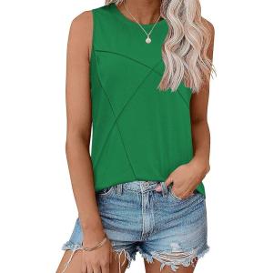 imageZeagoo Sleeveless Tops for Women High Neck Flowy Clothes Summer Tops for Women 2025Green