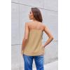 imageZeagoo Camisole Tops for Women VNeck Spaghetti Strap Tank Top Long Sexy Flowy Summer Textured Sleeveless TopsKhaki