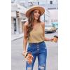 imageZeagoo Camisole Tops for Women VNeck Spaghetti Strap Tank Top Long Sexy Flowy Summer Textured Sleeveless TopsKhaki