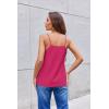 imageZeagoo Camisole Tops for Women VNeck Spaghetti Strap Tank Top Long Sexy Flowy Summer Textured Sleeveless TopsRose Red