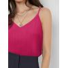 imageZeagoo Camisole Tops for Women VNeck Spaghetti Strap Tank Top Long Sexy Flowy Summer Textured Sleeveless TopsRose Red