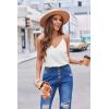 imageZeagoo Camisole Tops for Women VNeck Spaghetti Strap Tank Top Long Sexy Flowy Summer Textured Sleeveless TopsWhite