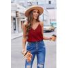 imageZeagoo Camisole Tops for Women VNeck Spaghetti Strap Tank Top Long Sexy Flowy Summer Textured Sleeveless TopsWine Red
