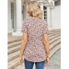 imageZeagoo Womens Short Sleeve Tops Summer Henley VNeck Tshirts Casual Pleated Blouse Dressy Loose Floral Basic TeeBlue Pink Floral
