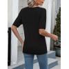 imageZeagoo Womens Summer Sweater Casual Short Sleeve Pullover Tops V Neck Lightweight Shirts Ribbed Knit Dressy BlouseBlack