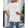 imageZeagoo Womens Summer Sweater Casual Short Sleeve Pullover Tops V Neck Lightweight Shirts Ribbed Knit Dressy BlouseWhite