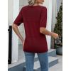 imageZeagoo Womens Summer Sweater Casual Short Sleeve Pullover Tops V Neck Lightweight Shirts Ribbed Knit Dressy BlouseWine Red