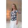 imageZeagoo Womens Summer Tops Cute V Neck Cap Sleeve Tshirts Loose Fit Dressy Casual Shirts Ruched Top TeesFlower Black