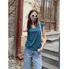 imageZeagoo Womens Summer Tops Cute V Neck Cap Sleeve Tshirts Loose Fit Dressy Casual Shirts Ruched Top TeesTeal