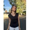 imageZeagoo Womens Summer Tops Cute V Neck Cap Sleeve Tshirts Loose Fit Dressy Casual Shirts Ruched Top TeesWine Red black