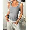 imageZeagoo Womens Summer Tops Square Neck Ribbed Tank Tops Slim Fitted Racerback Sleeveless Shirts Basic Casual 2 PackBwhitegrey