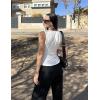 imageZeagoo Womens Summer Tops Square Neck Ribbed Tank Tops Slim Fitted Racerback Sleeveless Shirts Basic Casual 2 PackBwhitewhite