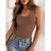 imageZeagoo Womens Double Lined Square Neck Tank Top Sleeveless Basic Crop Tops Trendy Y2K Going Out TopsBrown